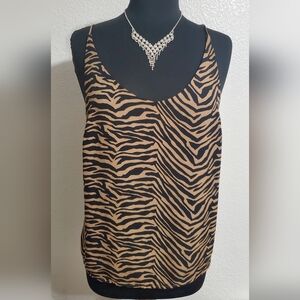 SALE **Banana Republic Zebra Print Camisole in Black and Tan**